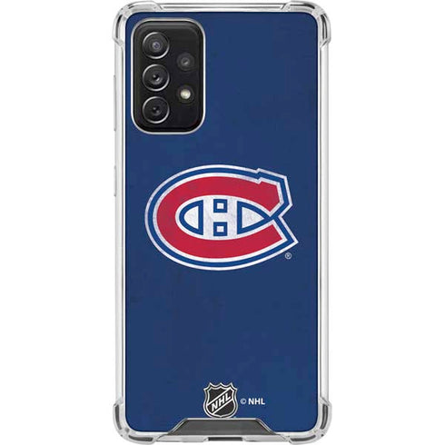 NHL Montreal Canadiens Distressed Galaxy A72 5G Clear Case